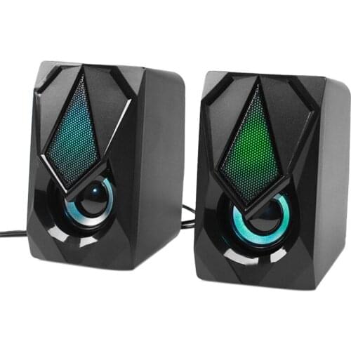RGB Dazzling Light Desktop Computer Speakers 2.0 Multimedia Desktop Small Speakers USB Active Laptop Audio