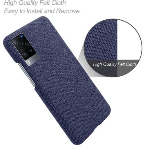 Luxury Fabric Phone Case On The For Vivo X60 Pro Funda Slim Retro Cloth Hard PC Cover For VI VO X 60 X60pro 5G 6.56" 2021 Coque