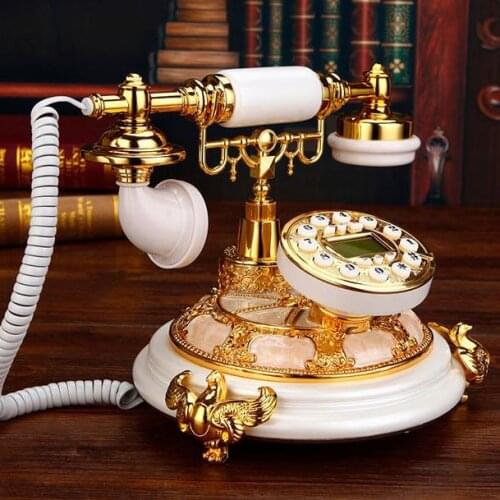Luxuriant High-end Vintage Antique fixed Telephones European Landline Telephone Telefono Fijo For Home Office made of resin