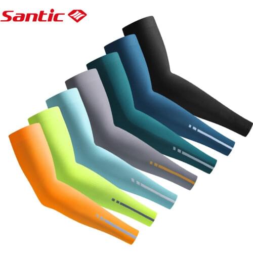 Santic Cycling Arm Warmers Road Bike Breathable Wicking Cuff Male Spring Summer Sun Protection Comfortable Asian Size