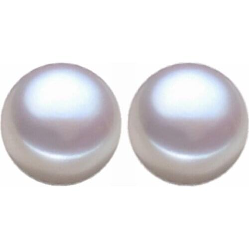 Genuine Classic style Sterling Silver 6-7mm 100% real Natural Bread-shaped Pearls Earrings sweet Girls earring