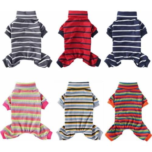 Dog Pajamas Soft Striped Small Pet Dog Jumpsuit Pajamas Clothes Puppy Cat Coat Homewear Costumes Clothing Shirts Chihuahua Teddy