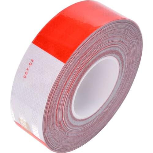 Safety Mark Reflective tape stickers Red White car-styling Self Adhesive Warning Tape Automobiles Motorcycle Reflective Film