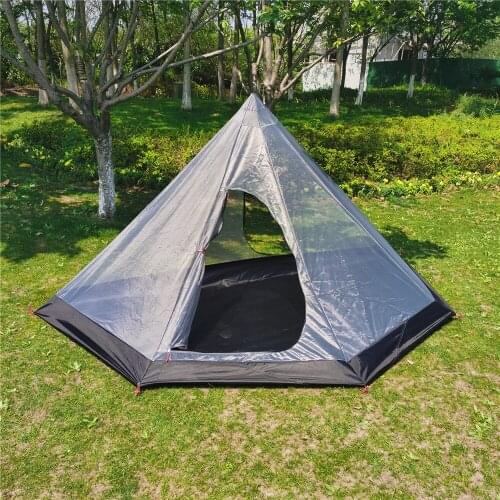Ultralight Pyramid Tent‘s Inner Tent Outdoor Rodless Summer Mesh Tent Portable Backpacking Hiking Camping Teepee Inside Tent