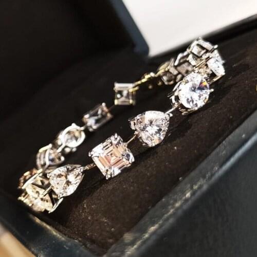 Designer Fashion 925 Sterling Silver Jewelry 5A Cubic Zirconia Party Bracelet