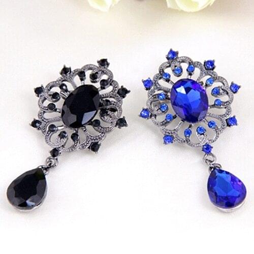 2016 Spring Womens Luxury Rhinestone Alloy Brooch Pin Large Waterdrop Pendent Party Jewelry A8FN
