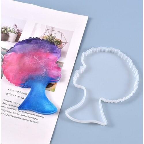 Lady Woman Head Mold Home Decoration Silicone Mold Epoxy Resin Crystal Drop Mold Table Jewelry
