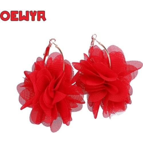 ZA Korean Fashion Statement Flower 2019 Womens Earring Classic Ethnic Hyperbole Earring Irregular Round Summer Fashion Jewelry