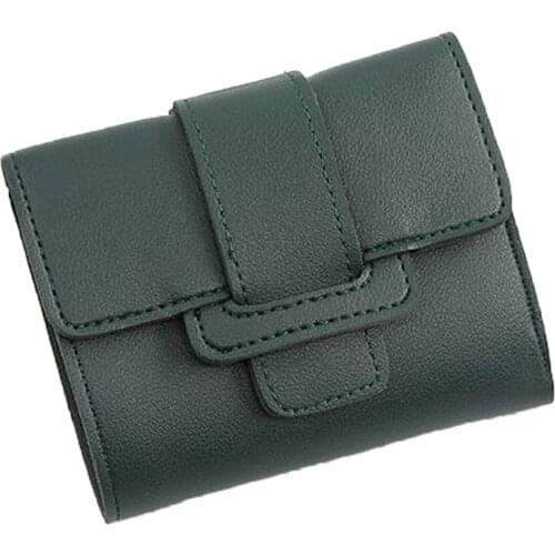 Womens Wallet Fashion Wild Candy Color Pumping Belt 3-Fold Short Wallet Multi-card Organizer