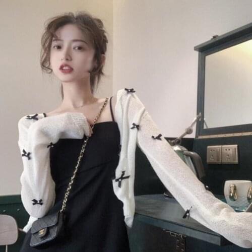 Woman Sweaters Pull Hiver Cardigan Womens Slim-Fit Bow Summer Knitted Top Femme Chandails