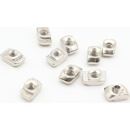 100pcs M3 M4 M5 Nickel Plated T nut Hammer Head Fastern Nut for Aluminum Extrusion Profile 2020/3030/4040/4545