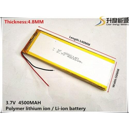 3.7V,4500mAH,[4850140] PLIB; polymer lithium ion / Li-ion battery for GPS,mp3,mp4,mp5,dvd,bluetooth,model toy