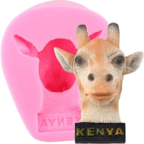 3D Giraffe Head Soap Silicone Mold Resin Clay Candle Mould DIY Candy Chocolate Fondant Moulds Cake Decorating Tools