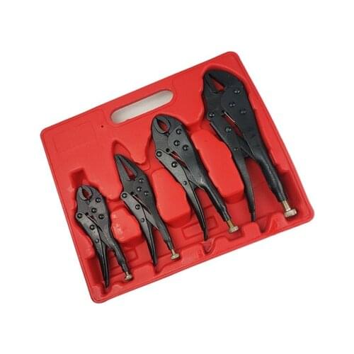 4pcs Locking Pliers Gourd Mouth Straight Jaw Lock Mole Plier High Carbon Steel Wear Resistant Vise Grip Clamping Hand Tools