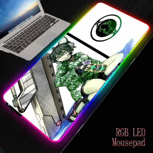 MRGBEST Sexy Anime Girl LED RGB Gaming Large Gamer Mousepad USB Backlit Non-Slip Rubber Computer Mat Keyboard Desk Pad
