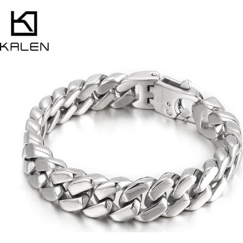 13mm Stainless Steel High Polished Cuban Curb Link Chain Bracelet