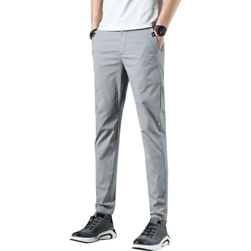 Brand Autumn Mens Pants Casual Cotton Basic Classic Straight High Waist Business Office Trousers Men 2021 New Big Size