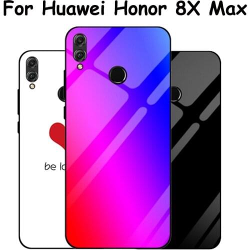 7.12" For Huawei Honor 8X Max case Gradient Tempered Glass Case Honor8X Max Silicone Frame Glass Hard Back Cover 8XMax shell