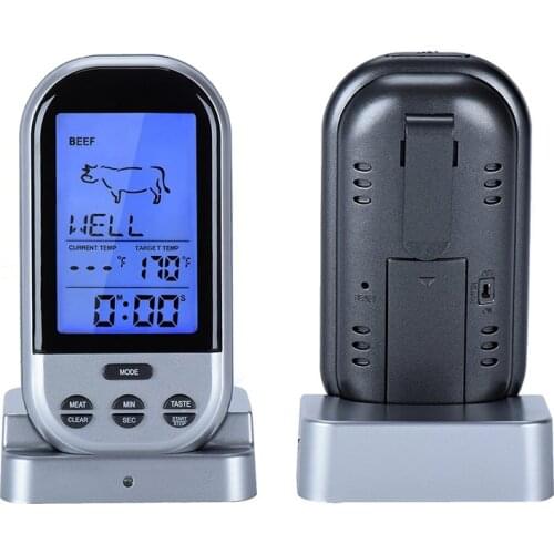 Digital BBQ Meat Thermometer Wireless Probes Grill Oven Portable Thermomet Remote Control Timmer Barbecue Thermometer Outdoor