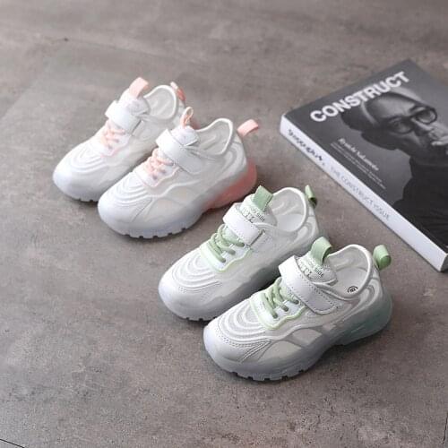 Childrens Breathable Mesh Sneakers 2021 Summer Girls Breathable Single Mesh Soft Sole Old Shoes Boys Casual Running Shoes Hot