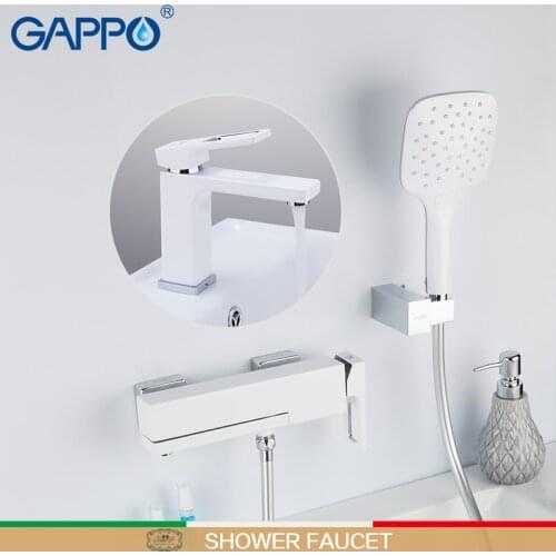 GAPPO Shower Faucets brass water tap chrome and white bath faucet mixer waterfall faucet shower mixers bath shower sets