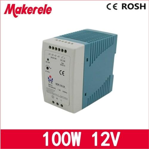 MDR-100-12 ac dc power supply 100w 12vdc 8.3A switching Power Supply Driver for LED Strip Light Module Display