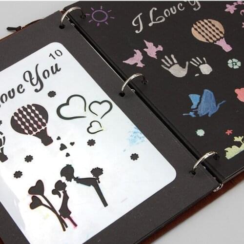 3pcs A5 lace ruler DIY photo album decoration template Primary school student copybook 12 childrens painting template