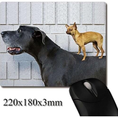 Small Chihuahua on the back of a big Dane printed Heavy weaving anti-slip rubber pad office mouse pad Coaster Party favor gifts