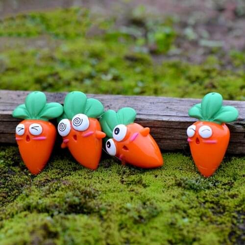 4pcs Carrot Doll Miniature Figurine Simulation Food DIY Accessories Doll House Decoration cartoon animal models plastic girl toy
