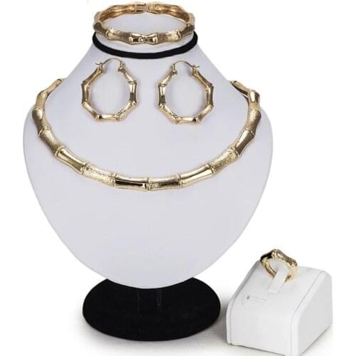 Fashion dubai gold Women Party Jewelry Set Women Wedding Necklace Bracelet Earring Ring African Beads Jewelry Set