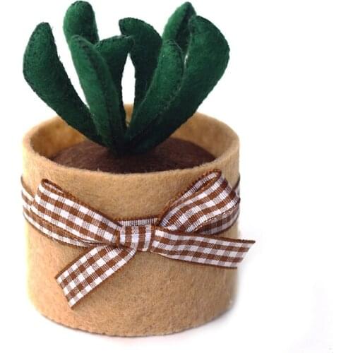 Plant Felt Sewing Kit for Children Fun Handmade DIY Creative Gift for Kids Include Everything Easy to Make Gift Box Package (G)