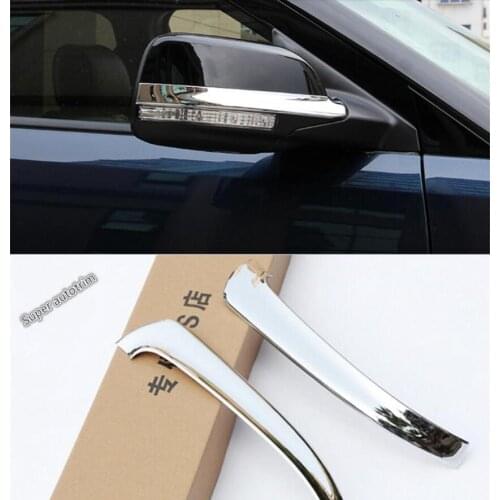 Lapetus Chrome Side Rearview Mirror Rubbing Strip Cover Trim 2 Pcs Fit For Ford Explorer 2011 - 2018 ABS Accessories Interior