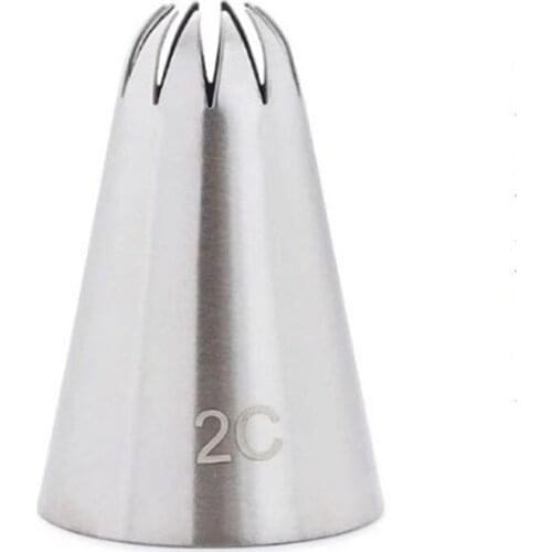 Piping Icing Nozzle Cream Pastry Accessories Stainless Steel Cake Cream Decoration Pastry Tips Baking Tools for Fondant Cake #2C