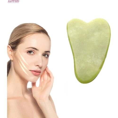 Natural Green Jade Stone Gua sha Massage Tool for face SPA Therapy GuaSha Massager gouache Stone Antistress Body Scraping Board