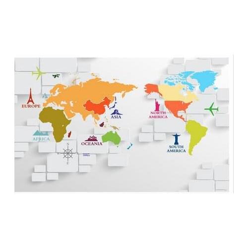 Custom 3d wallpaper 3 d TV setting wall murals world map wallpaper