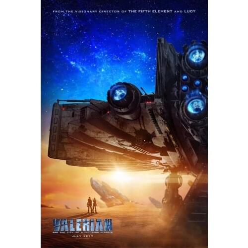 Valerian Adventure Movie 2017 2 Silk Fabric Wall Poster Art Decor Sticker Bright