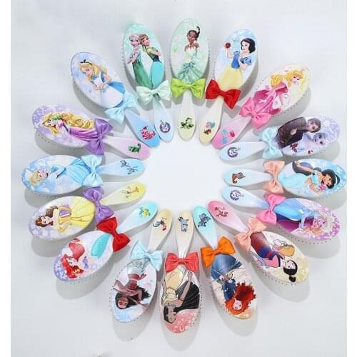 Disney 16 Sryle Comb Frozen 2 Elsa Anna Cinderella Belle Snow White Rapunzel Princess Cute Cartoon Massage Comb Toys Gifts