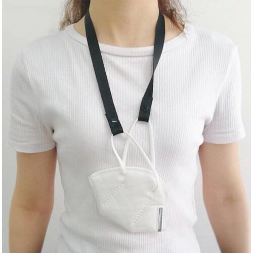 8 Colors 65CM Adjustable Mask Lanyard Polyester Convenient Anti-Slip Elastic Mask Earloop Lanyard DIY Making Supplies