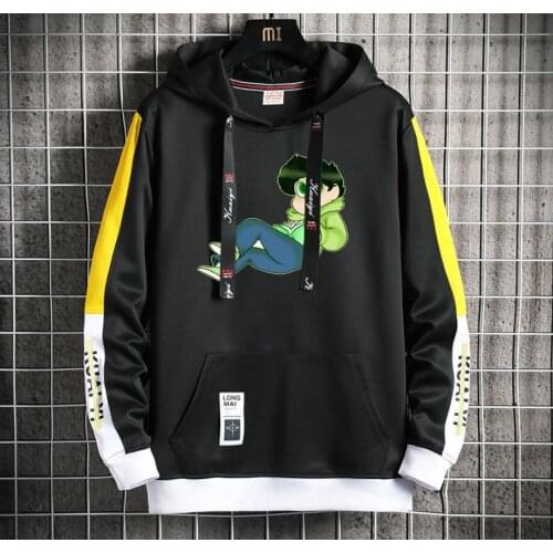 Anime Asson Hoodie women men Popular Harajuku Hoodeds Pullover Streetwear Casual Fake Two-Piece jacket coat