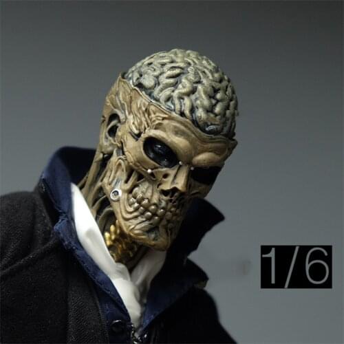 In Stock 1/6 Scale Zombie Boy Skeleton Boy Head Sculpture For Mostly 12 Inch Doll Soldier Figures Collection