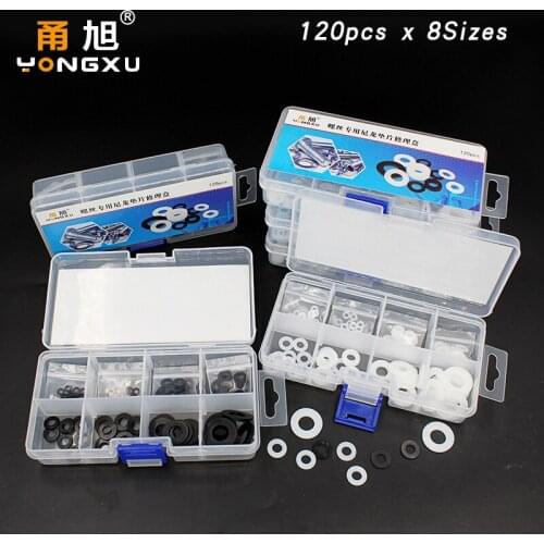 Screw DIN125 ISO7089 M2 M2.5 M3 M4 M5 M6 M8 M10 White Black Plastic Nylon Washer Plated Flat Spacer Seals Washer Gasket Ring Set