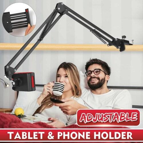 360 Rotating Flexible Long Arms Mobile Phone Holder For Xiaomi iPhone Desktop Bed Lazy Bracket Phone Stand Metal Clamp Support