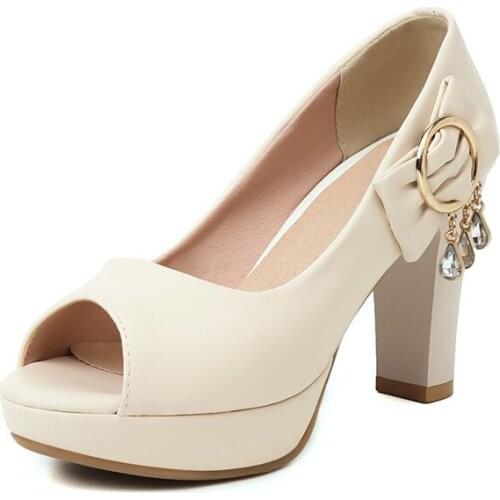 YMECHIC 2021 Women Summer Peep Toe Pumps Fish Mouth High Heel Ladys Platform Sandals Evening Party Wedding Shoes Femal Zapatos