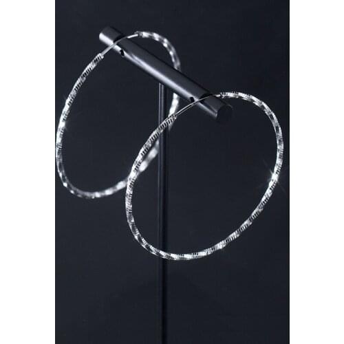 CHE20 Real 925 Sterling Silver Big Hoop Earrings Twisted Diamond-cut Pattern Earrings Hoops 35mm-60mm Fine Jewelry for Women