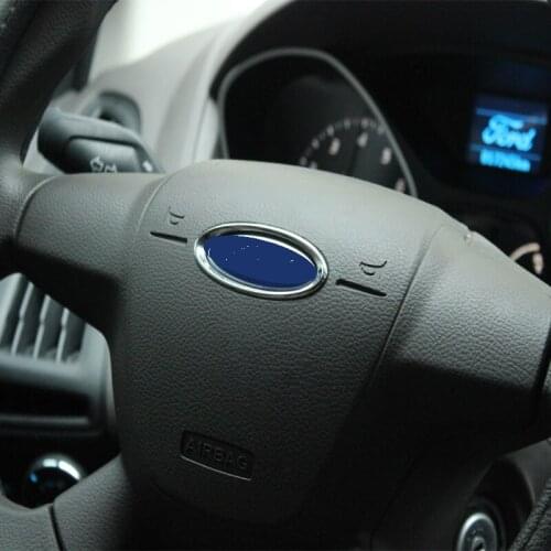 Foal Burning ABS Chrome Car Steering Wheel Decoration Ring Trim Sticker for Ford Focus 2 3 4 Fiesta Mondeo Ecosport Kuga Escape