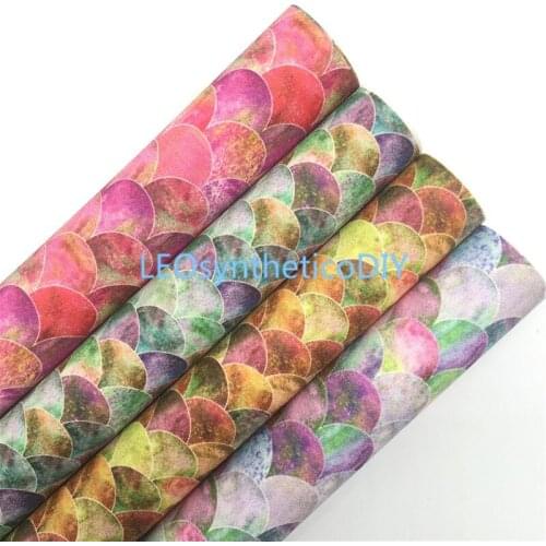 1PC 21X29CM Vintage Mermaid Printed Synthetic Leather Fabric Leather Sheets, PU Leather For Making Bows LEOsyntheticoDIY 6S59B