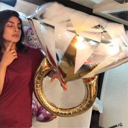 1pc Valentines Day Wedding Decoration Big Diamonds Ring Balloon Inflatable Helium Air Balloon Event Party Supplies