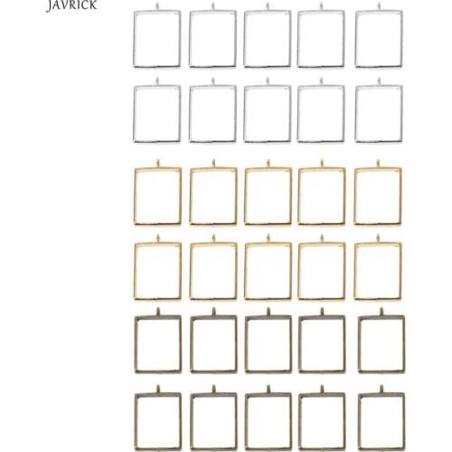 10Pcs Geometric Hollow Pressed Flower Resin Blank Frames Pendants Jewelry Making