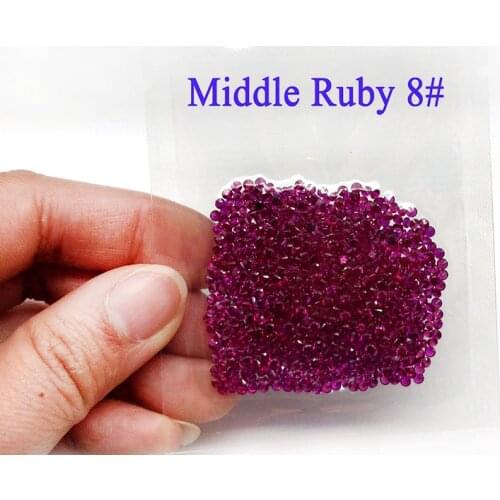 2.1mm to 3mm 8# red color artifical ruby round shape corundum 100pcs per bag