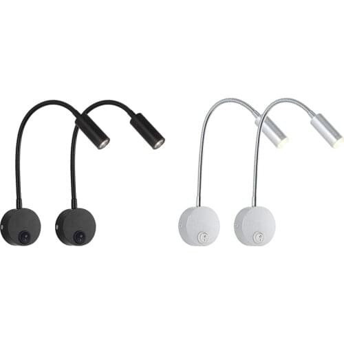 2PCS DC 12V Reading Light with USB Charging Port, RV Interior Lights, Flexible LED Light Fixtures